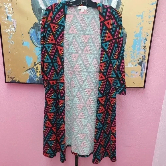Lularoe Sarah with vibrant geo print - Picture 1 of 5